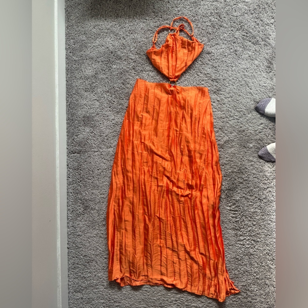 Baobab Collection Backless Orange Cutout Maxi Dress - Picture 6 of 9